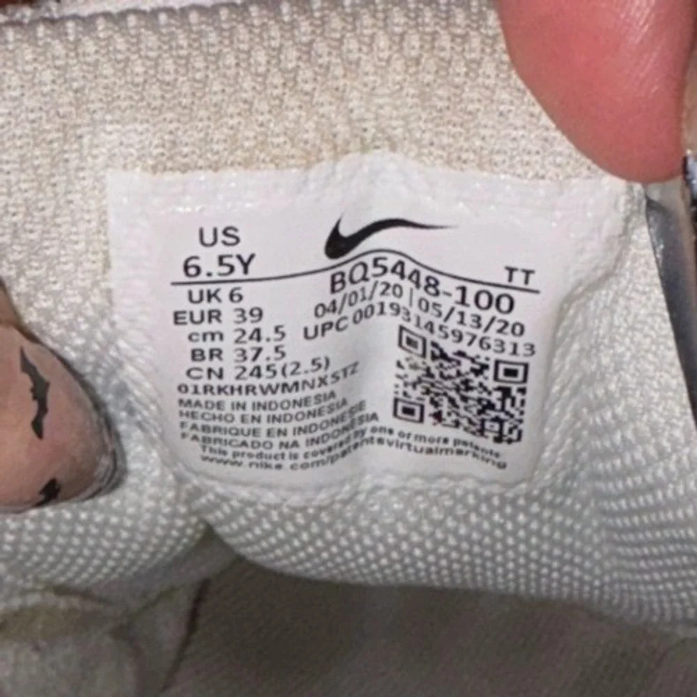 Nike Court Borough Low 2 White Leather‎ Sneakers Kids Size 6.5Y BQ5448 100